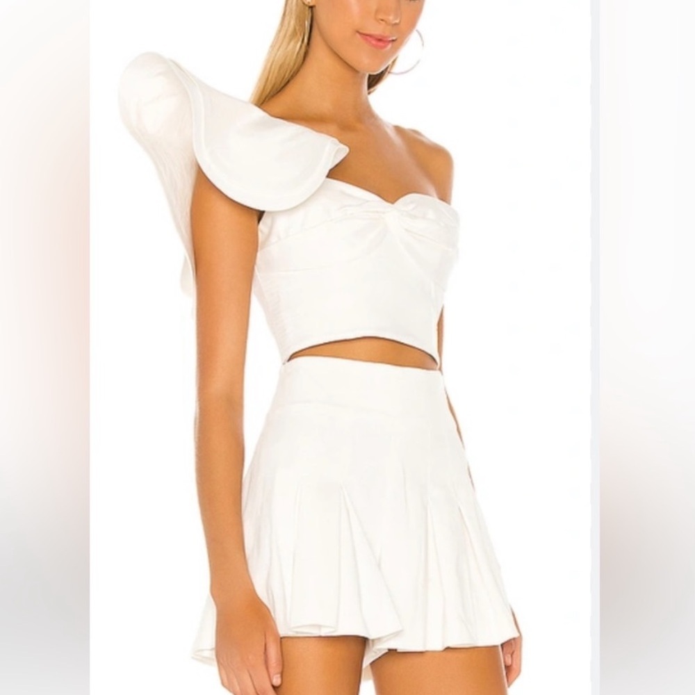 AMUR Miray One Shoulder Ruffle Top